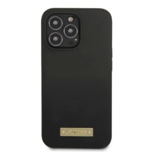 Guess GUHMP13LSPLK Apple iPhone 13 Pro / 13 6,1" juodos spalvos kietas dėklas Silicone Logo Plate MagSafe - Image 3