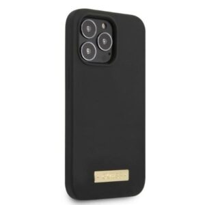 Guess GUHMP13LSPLK Apple iPhone 13 Pro / 13 6,1" juodos spalvos kietas dėklas Silicone Logo Plate MagSafe - Image 4