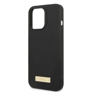 Guess GUHMP13LSPLK Apple iPhone 13 Pro / 13 6,1" juodos spalvos kietas dėklas Silicone Logo Plate MagSafe - Image 6