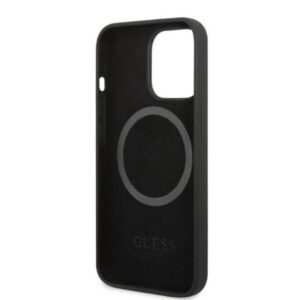Guess GUHMP13LSPLK Apple iPhone 13 Pro / 13 6,1" juodos spalvos kietas dėklas Silicone Logo Plate MagSafe - Image 7