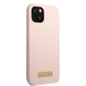 Guess GUHMP13MSBPLP Apple iPhone 13 / 14 / 15 6.1" rožinės spalvos kietas dėklas Silicone Logo Plate MagSafe - Image 4