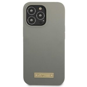 Guess GUHMP13LSPLG Apple iPhone 13 Pro / 13 6,1" grey kietas dėklas Silicone Logo Plate MagSafe - Image 3