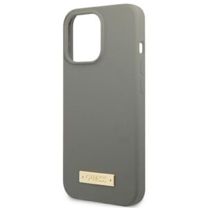 Guess GUHMP13LSPLG Apple iPhone 13 Pro / 13 6,1" grey kietas dėklas Silicone Logo Plate MagSafe - Image 6