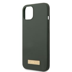 Guess GUHMP13MSBPLA Apple iPhone 13 / 14 / 15 6.1" khaki kietas dėklas Silicone Logo Plate MagSafe - Image 6
