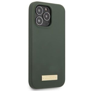 Guess GUHMP13LSPLA Apple iPhone 13 Pro / 13 6,1" khaki kietas dėklas Silicone Logo Plate MagSafe - Image 4