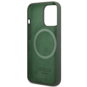 Guess GUHMP13LSPLA Apple iPhone 13 Pro / 13 6,1" khaki kietas dėklas Silicone Logo Plate MagSafe - Image 7