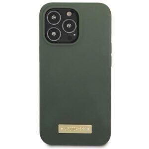 Guess GUHMP13XSPLA Apple iPhone 13 Pro Max 6,7" khaki kietas dėklas Silicone Logo Plate MagSafe - Image 3