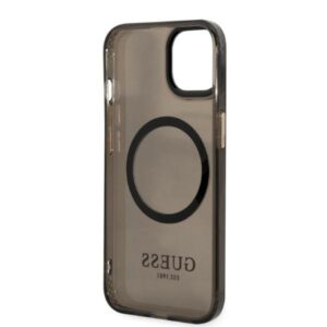 Guess GUHMP13MHTCMK Apple iPhone 13 / 14 / 15 6.1" juodos spalvos kietas dėklas Gold Outline Translucent MagSafe - Image 7