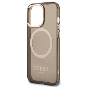 Guess GUHMP13LHTCMK Apple iPhone 13 Pro / 13 6,1" juodos spalvos kietas dėklas Gold Outline Translucent MagSafe - Image 6