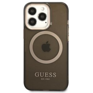 Guess GUHMP13XHTCMK Apple iPhone 13 Pro Max 6,7" juodos spalvos kietas dėklas Gold Outline Translucent MagSafe - Image 3