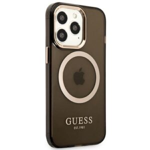 Guess GUHMP13XHTCMK Apple iPhone 13 Pro Max 6,7" juodos spalvos kietas dėklas Gold Outline Translucent MagSafe - Image 4