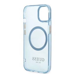 Guess GUHMP13MHTCMB Apple iPhone 13 / 14 / 15 6.1" blue kietas dėklas Gold Outline Translucent MagSaf - Image 7