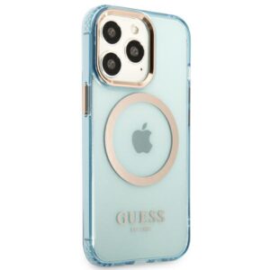 Guess GUHMP13LHTCMB Apple iPhone 13 Pro / 13 6,1" blue kietas dėklas Gold Outline Translucent MagSafe - Image 4