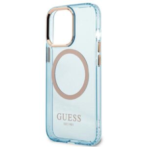 Guess GUHMP13LHTCMB Apple iPhone 13 Pro / 13 6,1" blue kietas dėklas Gold Outline Translucent MagSafe - Image 6