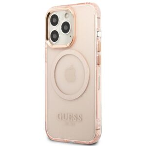 Guess GUHMP13LHTCMP Apple iPhone 13 Pro / 13 6,1" rožinės spalvos kietas dėklas Gold Outline Translucent MagSafe - Image 2