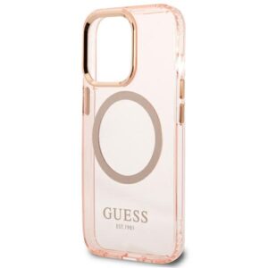 Guess GUHMP13LHTCMP Apple iPhone 13 Pro / 13 6,1" rožinės spalvos kietas dėklas Gold Outline Translucent MagSafe - Image 6