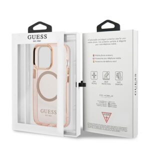 Guess GUHMP13LHTCMP Apple iPhone 13 Pro / 13 6,1" rožinės spalvos kietas dėklas Gold Outline Translucent MagSafe - Image 8