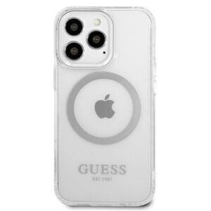 Guess GUHMP13LHTRMS Apple iPhone 13 Pro / 13 6,1" silver kietas dėklas Metal Outline Magsafe - Image 3