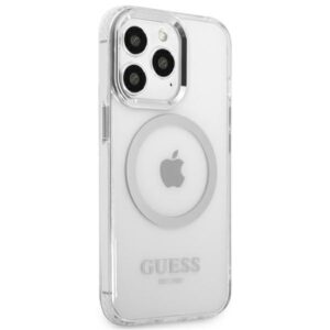 Guess GUHMP13LHTRMS Apple iPhone 13 Pro / 13 6,1" silver kietas dėklas Metal Outline Magsafe - Image 4