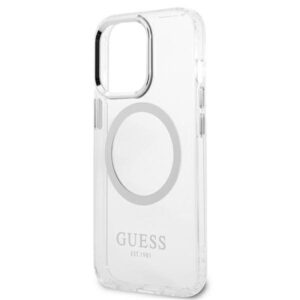 Guess GUHMP13LHTRMS Apple iPhone 13 Pro / 13 6,1" silver kietas dėklas Metal Outline Magsafe - Image 6