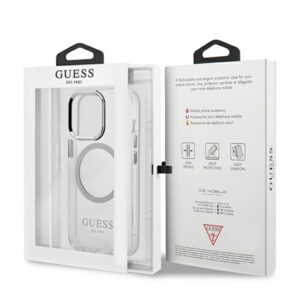 Guess GUHMP13LHTRMS Apple iPhone 13 Pro / 13 6,1" silver kietas dėklas Metal Outline Magsafe - Image 8