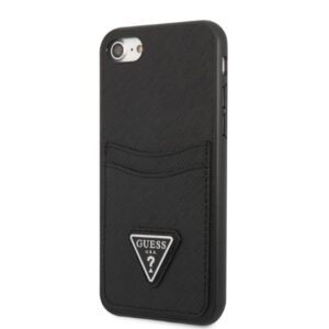 Guess GUHCI8PSATPK Apple iPhone 7/8 SE 2020 /SE 2022 kietas dėklas juodos spalvos kietas dėklas Saffiano Triangle Logo - Image 2