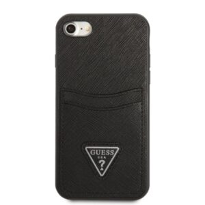 Guess GUHCI8PSATPK Apple iPhone 7/8 SE 2020 /SE 2022 kietas dėklas juodos spalvos kietas dėklas Saffiano Triangle Logo - Image 3