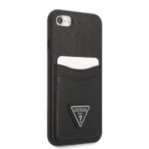 Guess GUHCI8PSATPK Apple iPhone 7/8 SE 2020 /SE 2022 kietas dėklas juodos spalvos kietas dėklas Saffiano Triangle Logo - Image 4
