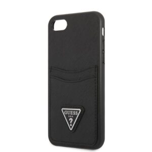 Guess GUHCI8PSATPK Apple iPhone 7/8 SE 2020 /SE 2022 kietas dėklas juodos spalvos kietas dėklas Saffiano Triangle Logo - Image 6