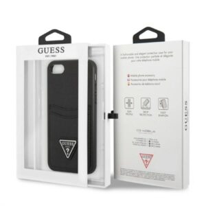 Guess GUHCI8PSATPK Apple iPhone 7/8 SE 2020 /SE 2022 kietas dėklas juodos spalvos kietas dėklas Saffiano Triangle Logo - Image 8