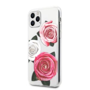 Guess GUHCN58ROSTRT Apple iPhone 11 Pro skaidrus kietas dėklas Flower Desire rožinės spalvos & baltos spalvos Rose - Image 2