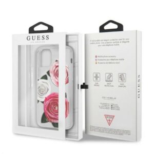 Guess GUHCN58ROSTRT Apple iPhone 11 Pro skaidrus kietas dėklas Flower Desire rožinės spalvos & baltos spalvos Rose - Image 7