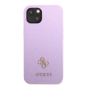 Guess GUHCP13SPS4MU Apple iPhone 13 mini 5,4" violetinės spalvos kietas dėklas Saffiano 4G Small Metal Logo - Image 3