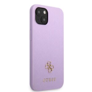 Guess GUHCP13SPS4MU Apple iPhone 13 mini 5,4" violetinės spalvos kietas dėklas Saffiano 4G Small Metal Logo - Image 4