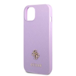 Guess GUHCP13SPS4MU Apple iPhone 13 mini 5,4" violetinės spalvos kietas dėklas Saffiano 4G Small Metal Logo - Image 6