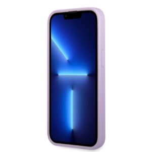 Guess GUHCP13LPS4MU Apple iPhone 13 Pro / 13 6,1" violetinės spalvos kietas dėklas Saffiano 4G Small Metal Logo - Image 5