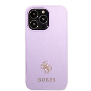 Guess GUHCP13XPS4MU Apple iPhone 13 Pro Max 6,7" violetinės spalvos kietas dėklas Saffiano 4G Small Metal Logo - Image 3