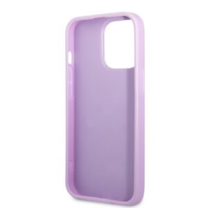 Guess GUHCP13XPS4MU Apple iPhone 13 Pro Max 6,7" violetinės spalvos kietas dėklas Saffiano 4G Small Metal Logo - Image 7