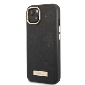 Guess GUHMP13MSAPSTK Apple iPhone 13 / 14 / 15 6.1" juodos spalvos kietas dėklas Peony Logo Plate MagSafe - Image 2