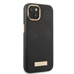 Guess GUHMP13MSAPSTK Apple iPhone 13 / 14 / 15 6.1" juodos spalvos kietas dėklas Peony Logo Plate MagSafe - Image 4