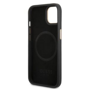 Guess GUHMP13MSAPSTK Apple iPhone 13 / 14 / 15 6.1" juodos spalvos kietas dėklas Peony Logo Plate MagSafe - Image 7
