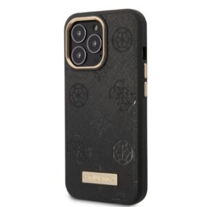 Guess GUHMP13LSAPSTK Apple iPhone 13 Pro / 13 6,1" juodos spalvos kietas dėklas Peony Logo Plate MagSafe - Image 2