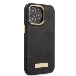 Guess GUHMP13LSAPSTK Apple iPhone 13 Pro / 13 6,1" juodos spalvos kietas dėklas Peony Logo Plate MagSafe - Image 4