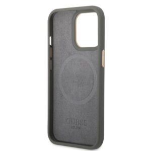 Guess GUHMP13LSAPSTG Apple iPhone 13 Pro / 13 6,1" grey kietas dėklas Peony Logo Plate MagSafe - Image 7