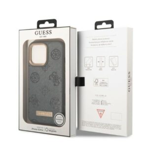 Guess GUHMP13LSAPSTG Apple iPhone 13 Pro / 13 6,1" grey kietas dėklas Peony Logo Plate MagSafe - Image 8