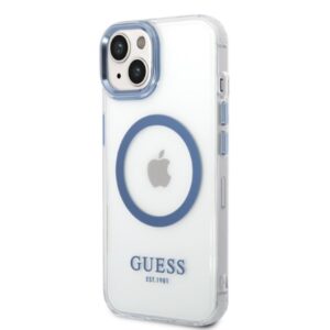 Guess GUHMP14MHTRMB Apple iPhone 14 Plus / 15 Plus 6.7" blue kietas dėklas Metal Outline Magsafe - Image 2