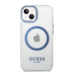 Guess GUHMP14MHTRMB Apple iPhone 14 Plus / 15 Plus 6.7" blue kietas dėklas Metal Outline Magsafe - Image 3