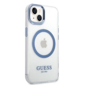 Guess GUHMP14MHTRMB Apple iPhone 14 Plus / 15 Plus 6.7" blue kietas dėklas Metal Outline Magsafe - Image 4