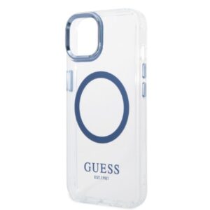 Guess GUHMP14MHTRMB Apple iPhone 14 Plus / 15 Plus 6.7" blue kietas dėklas Metal Outline Magsafe - Image 6