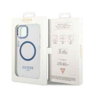 Guess GUHMP14MHTRMB Apple iPhone 14 Plus / 15 Plus 6.7" blue kietas dėklas Metal Outline Magsafe - Image 8